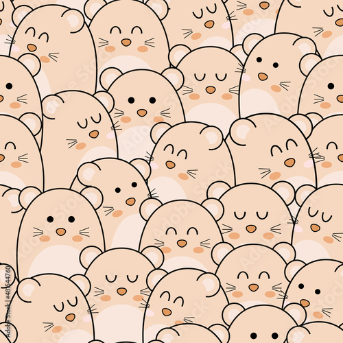 Pattern background cute animal pastel color for carpet background, fabric wallpaper and shirt vector illustration.