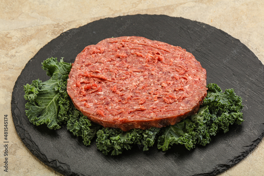 Raw beef burger cutlet for burger Raw beef burger cutlet for burger