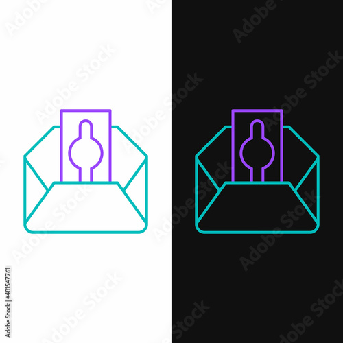 Line Donate or pay your zakat as muslim obligatory icon isolated on white and black background. Muslim charity or alms in ramadan kareem before eid al-fir. Colorful outline concept. Vector