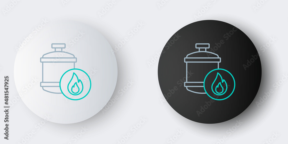 Line Propane gas tank icon isolated on grey background. Flammable gas tank icon. Colorful outline concept. Vector Line Propane gas tank icon isolated on grey background. Flammable gas tank icon. Colorful outline concept. Vector