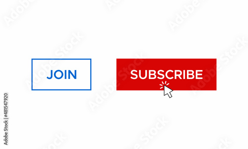 Join and Subscribe Button Icon Vector. Streaming Video Channel Elements