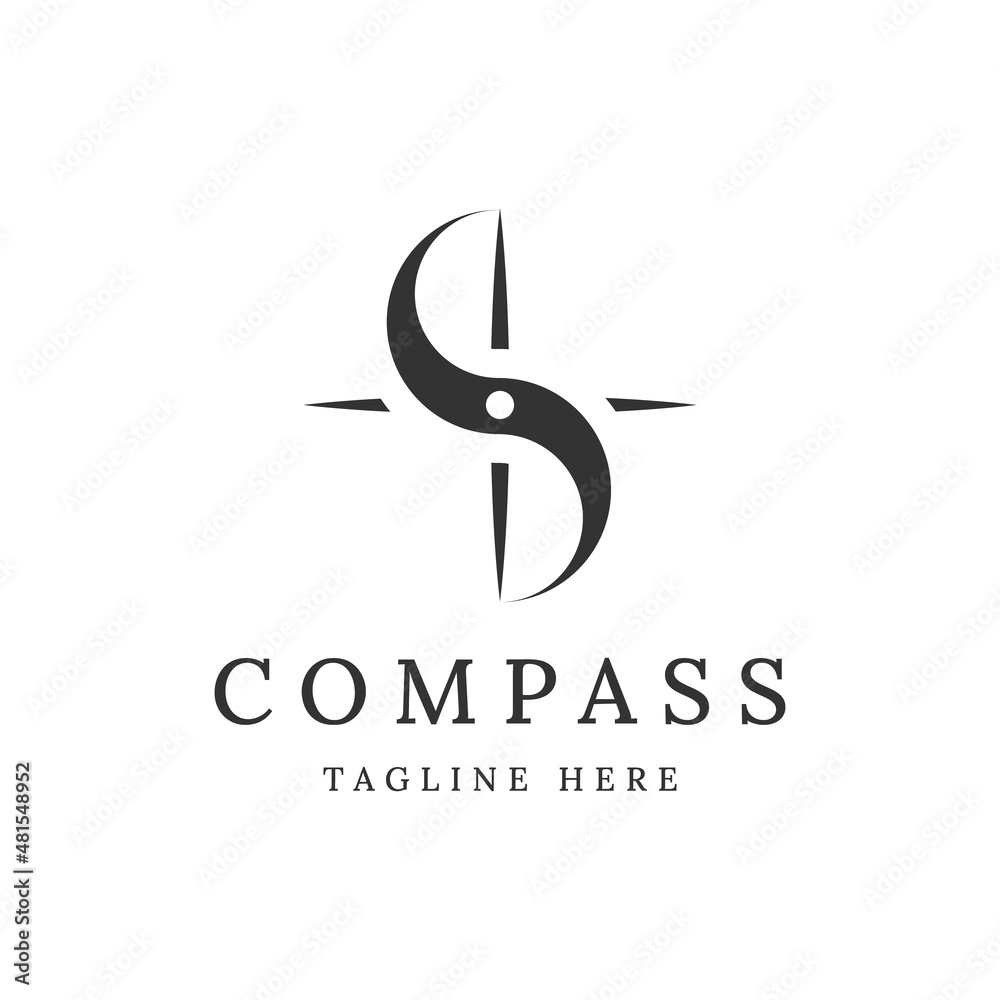 letter S with compass logo Stock Vector Adobe Stock