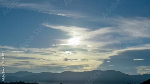 Nature background on a hill in the countryside.