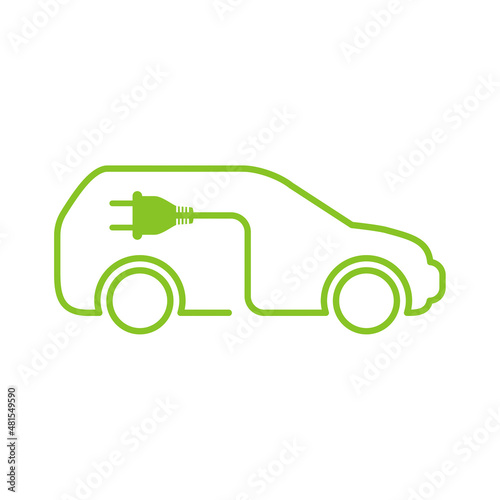 Electric car with electric plug