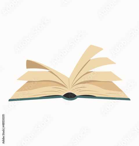 open green book  flat design vector
