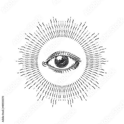 All seeing eye. Eye of Providence illustration.