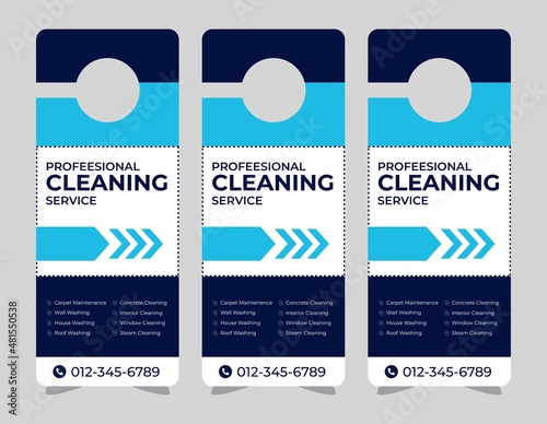 Door hanger design template, hotel knob design. Vector door hanger.	
