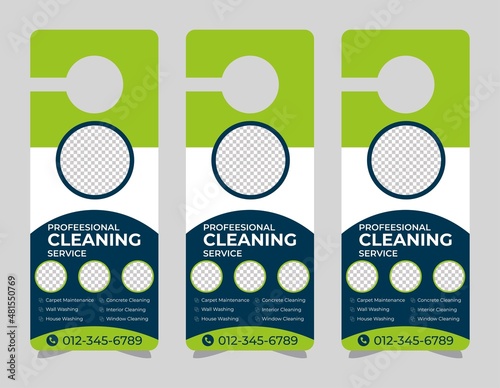 Door hanger design template, hotel knob design. Vector door hanger.	
