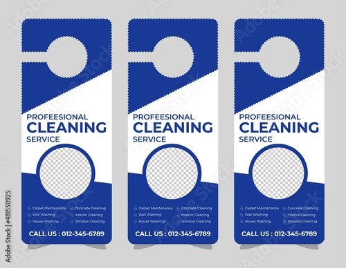 Door hanger design template, hotel knob design. Vector door hanger.	
