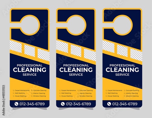Door hanger design template, hotel knob design. Vector door hanger.	
