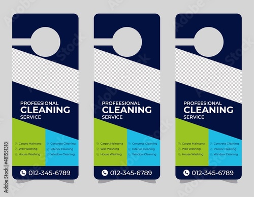 Door hanger design template, hotel knob design. Vector door hanger.	

