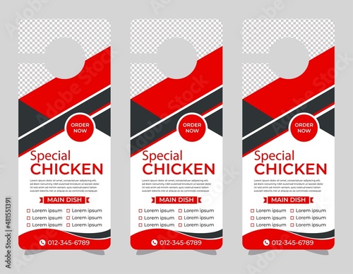 Door hanger design template, hotel knob design. Vector door hanger.	
