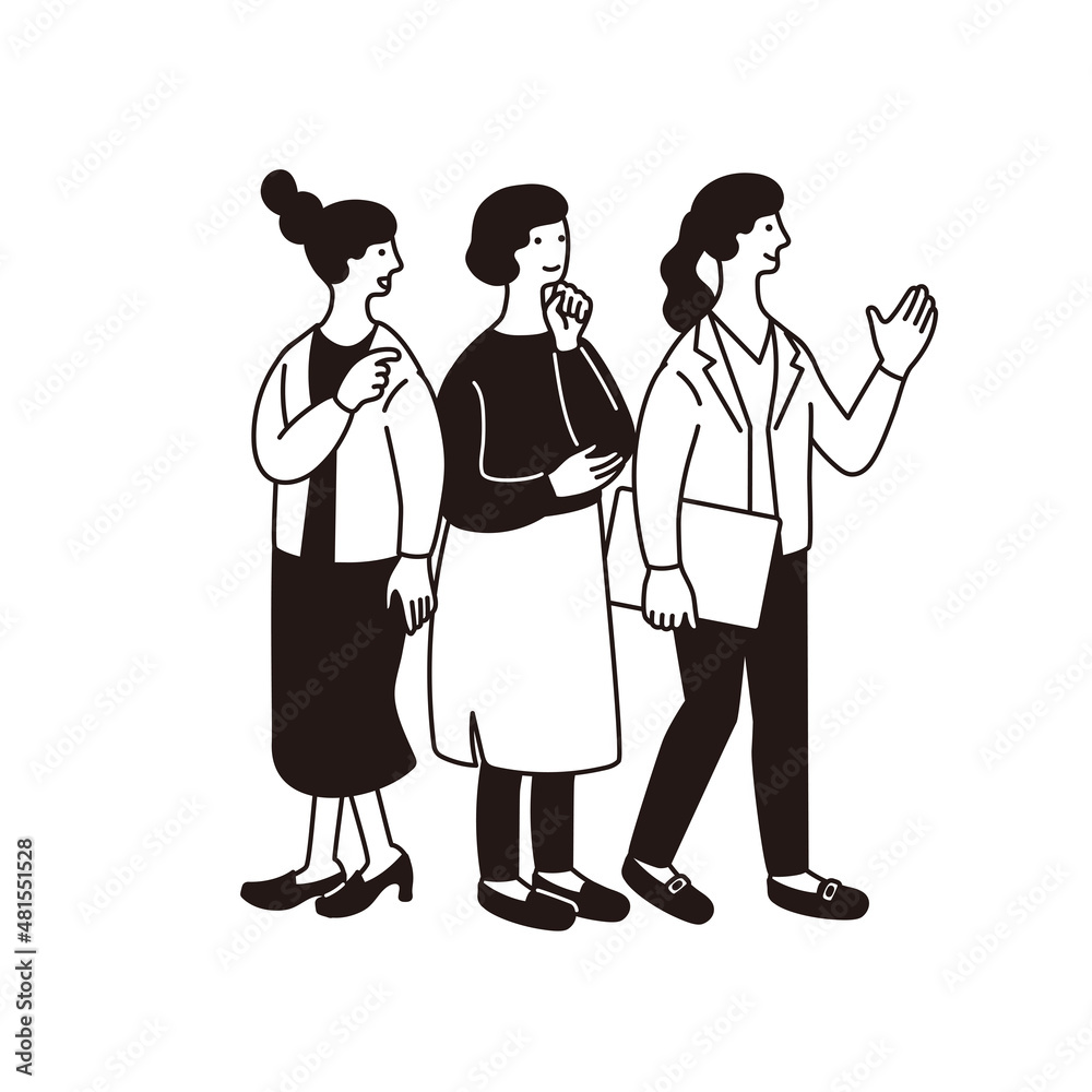 三人のシンプルな女性のイラスト Stock Vector Adobe Stock