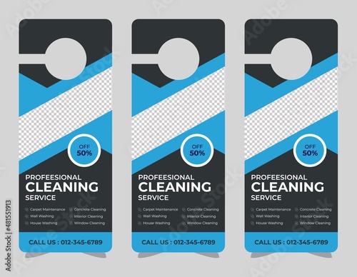 Door hanger design template, hotel knob design. Vector door hanger.	
