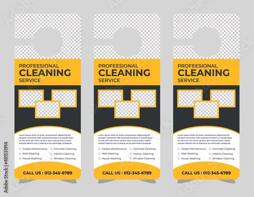 Door hanger design template, hotel knob design. Vector door hanger.	
