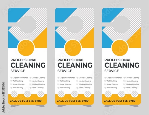 Door hanger design template, hotel knob design. Vector door hanger.	
