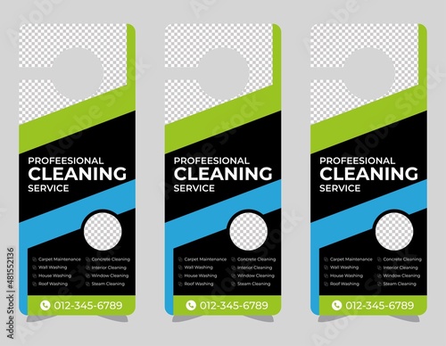 Door hanger design template, hotel knob design. Vector door hanger.	

