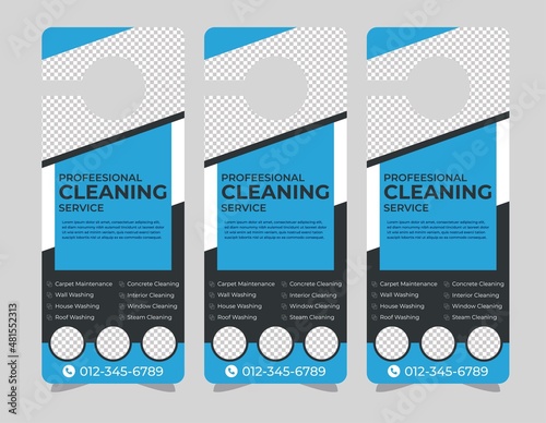 Door hanger design template, hotel knob design. Vector door hanger.	
