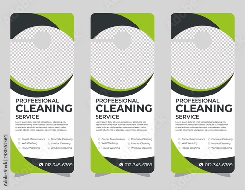 Door hanger design template, hotel knob design. Vector door hanger.	
