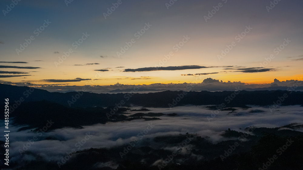 Take a morning view at the top of the mountain.