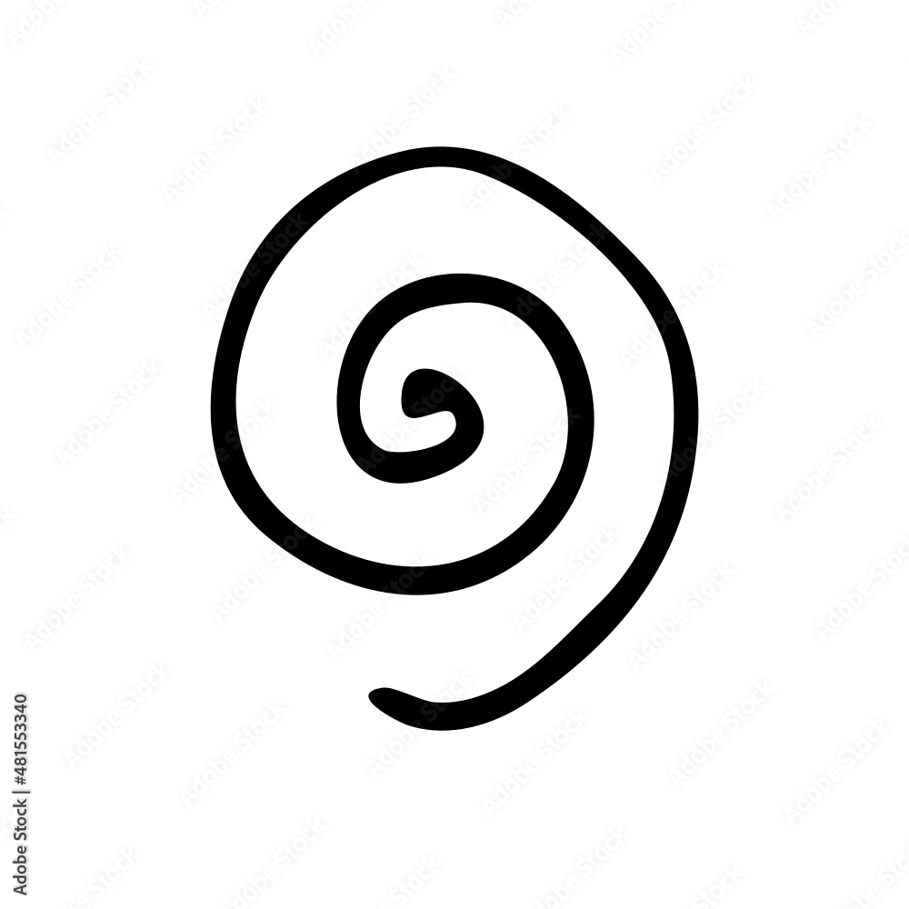 Spiral Vector Icon. Hand drawn isolated element in doodle style. Graphic outline design art. Good for textile, post cards, invitations, print, fabric and decoration. Spiral Vector Icon. Hand drawn isolated element in doodle style. Graphic outline design art. Good for textile, post cards, invitations, print, fabric and decoration.