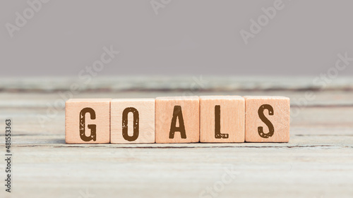 Word Goals on wood cubes