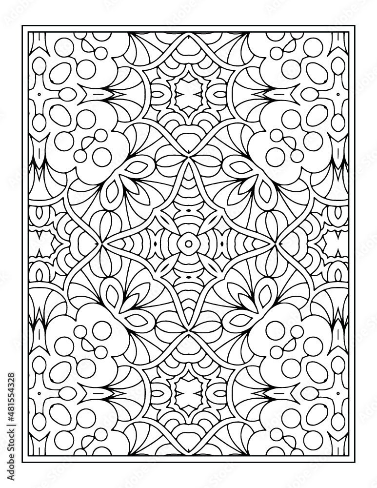 Coloring page mandala background. black and white coloring book pattern