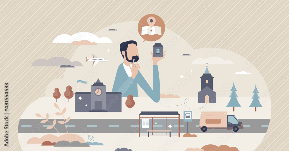 Fototapeta Urban planner occupation as public place development tiny