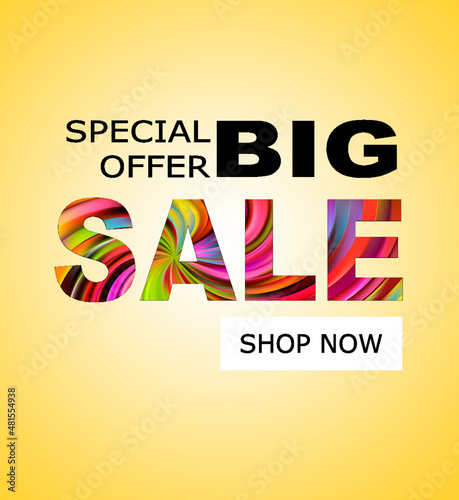 big sale - promotional shopping banner - illustration of an background