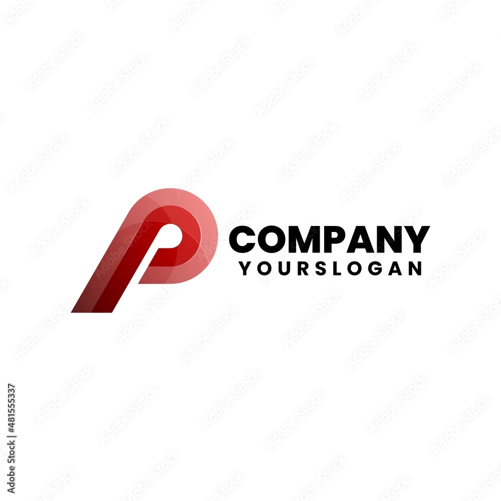 colorful letter p logo design