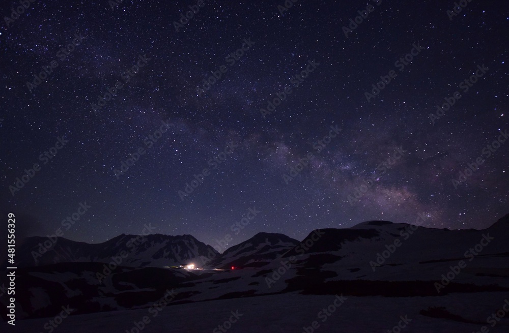 満天の星空 北アルプス 立山連峰 Stock Photo Adobe Stock