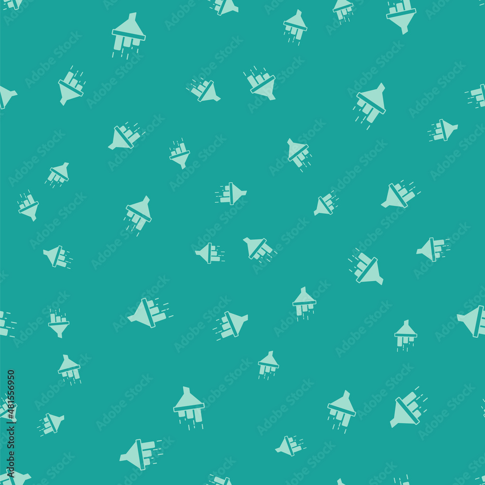 Green Sales funnel with chart for marketing and startup business icon isolated seamless pattern on green background. Infographic template. Vector Green Sales funnel with chart for marketing and startup business icon isolated seamless pattern on green background. Infographic template. Vector