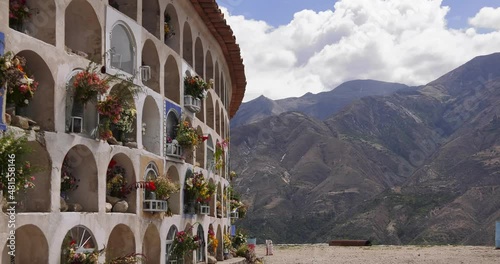 Close up cementery of Yungay, Ancash Peru - 4k photo