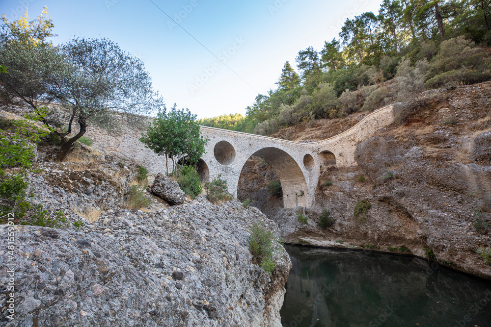 Ali Brige. Gundogmus, Antalya. Very beautiful stone bridge. Beautiful port of the silk road