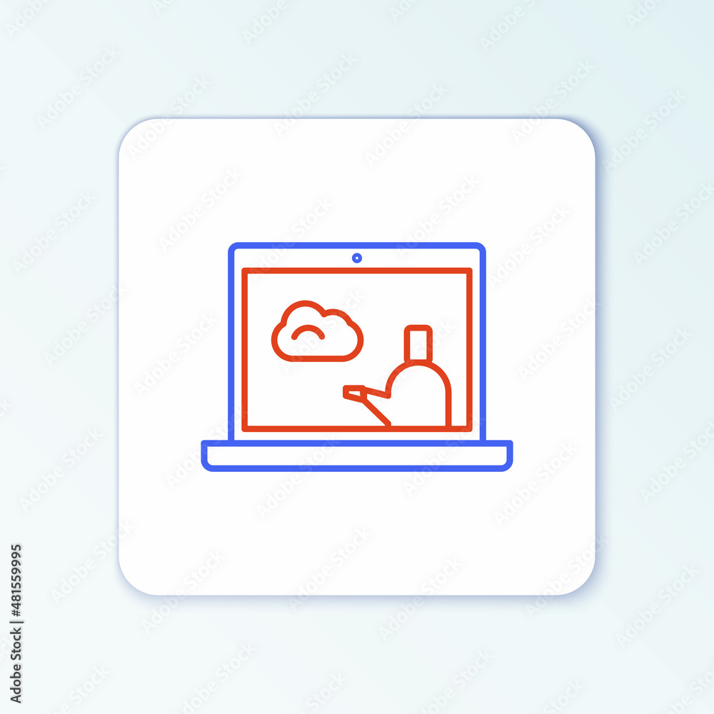 Line Weather forecast icon isolated on white background. Colorful outline concept. Vector Line Weather forecast icon isolated on white background. Colorful outline concept. Vector