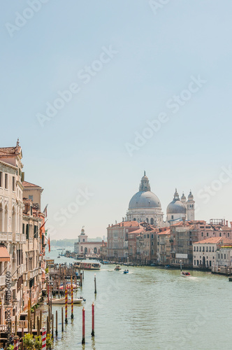 Venedig, Santa Maria della Salute, Basilica, Altstadt, Canale Grande, Gondel, Schifffahrt, Boote, Insel, Lagune, Sommer, Italien © bill_17