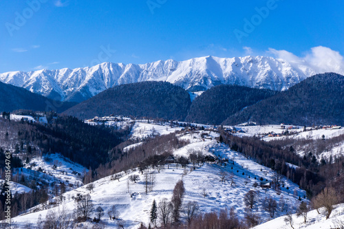 Winter scenery in the carpathian mountains