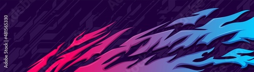 Car decal wrap design vector. Graphic abstract stripe racing background kit designs for vehicle, race car, rally, adventure and livery