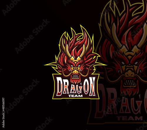 dragon logo mascot vector. dragon charter logo for e-Sports team