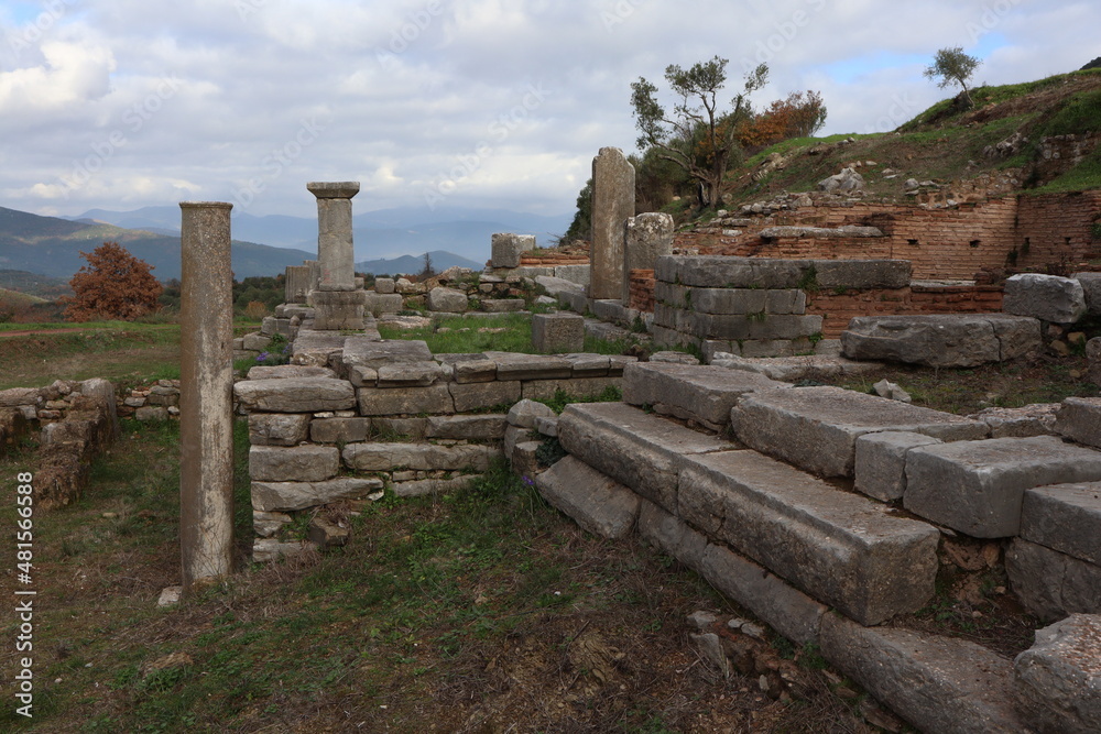 Gate ruins called arcadian gate, Peloponnese Greece, Europe
