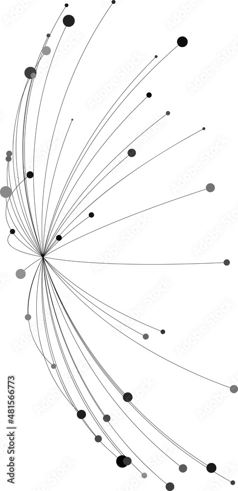 Point and curve constructed the sphere wire frame, technological abstract illustration.