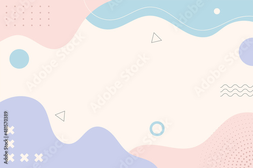 Abstract background. Hand drawing various shapes and memphis element. Trendy modern contemporary vector illustration. Every background is isolated. Pastel color