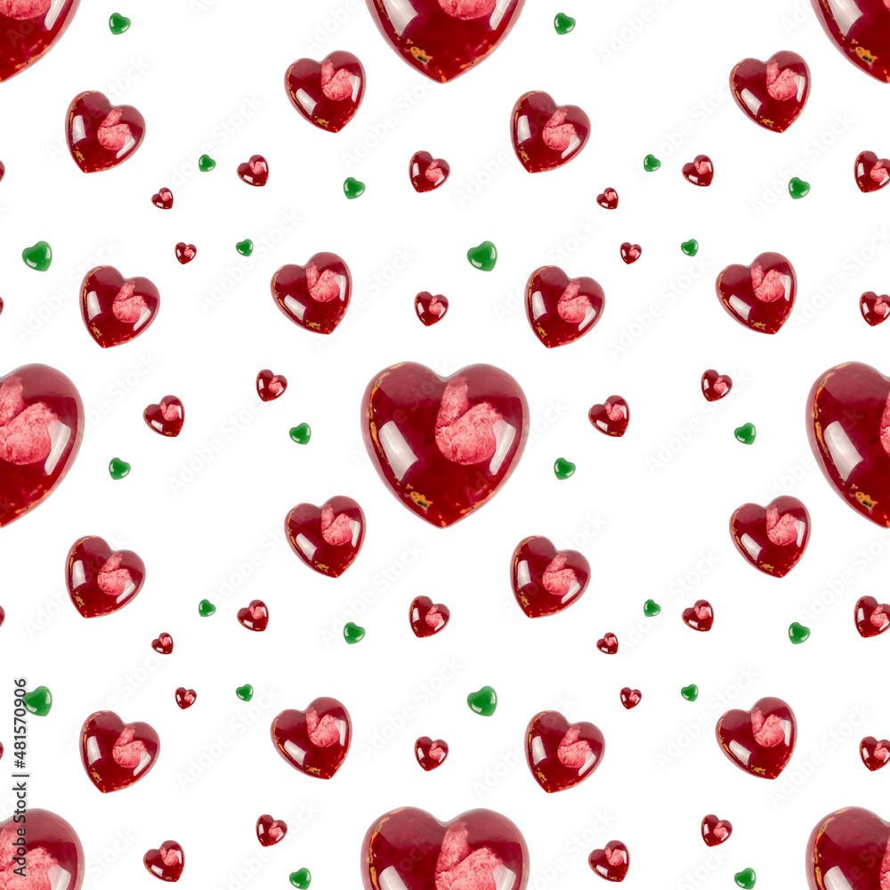 Natural stones heart shaped seamless pattern for Valentine's day Natural stones heart shaped seamless pattern for Valentine's day