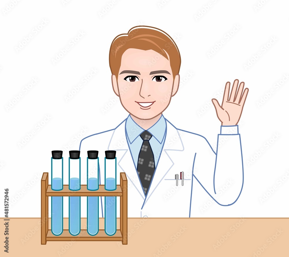 白衣を着た研究者の男性 白衣を着た研究者の男性