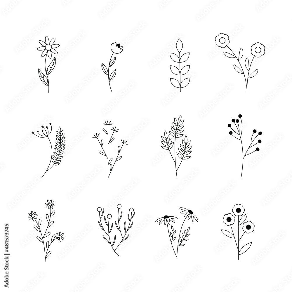 custom made wallpaper toronto digitalset of floral elements