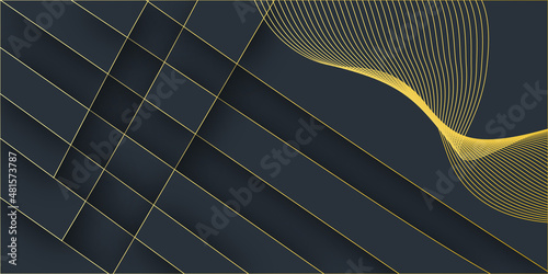 abstract background with lines Dark reflective low poly digital waves - orange glowing lines golden glowing low polygon cyber background environment