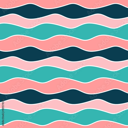seamless pattern with colorful waves © Olga