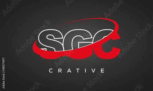 SGC creative letters logo with 360 symbol vector art template design	 photo