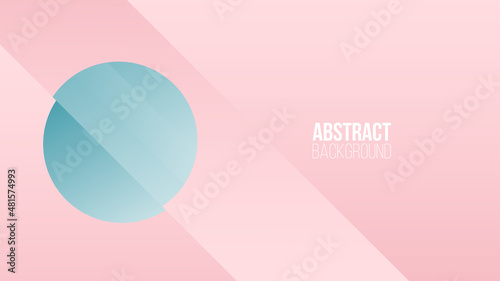 Futuristic abstract background with round sphere. Banner with soft color gradient geometric split shape. Vector illustration.