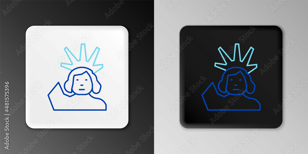 Line Statue of Liberty icon isolated on grey background. New York, USA. Colorful outline concept. Vector Line Statue of Liberty icon isolated on grey background. New York, USA. Colorful outline concept. Vector